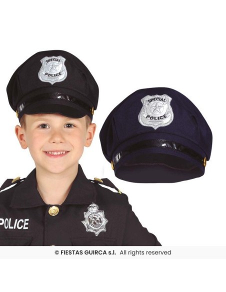 Gorra policia negra infantil
