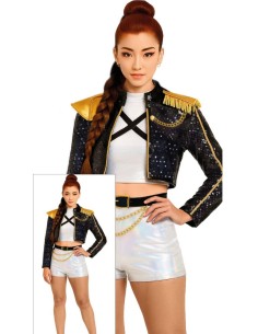 Disfraz Pop-Star Silver Golden M