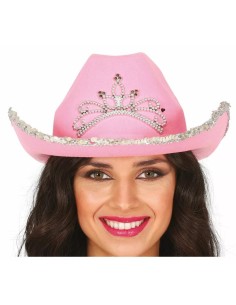SOMBRERO COWBOY FIELTRO ROSA, ADULTA