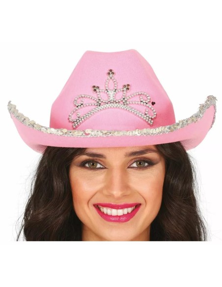 SOMBRERO COWBOY FIELTRO ROSA, ADULTA