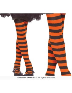 Pantys naranja rayas 7-10 años