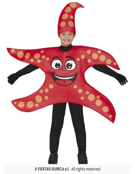 Disfraz estrella de mar roja 7-9 años