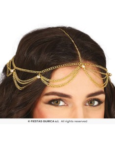 Diadema cadena oro metalica