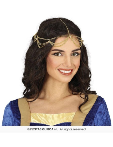 Diadema cadena oro metalica