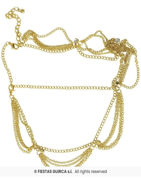 Diadema cadena oro metalica
