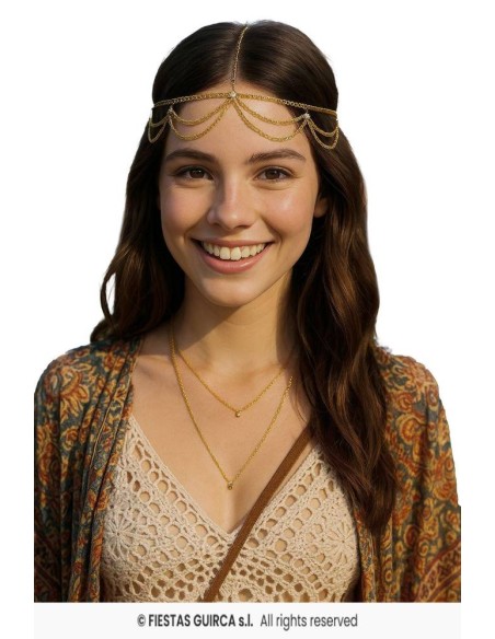 Diadema cadena oro metalica