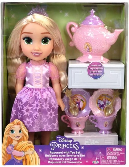 Pack Muñeca Rapunzel 38cm y Juego de Té,