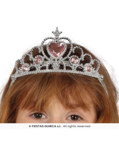 Diadema Princesa Plata rosa