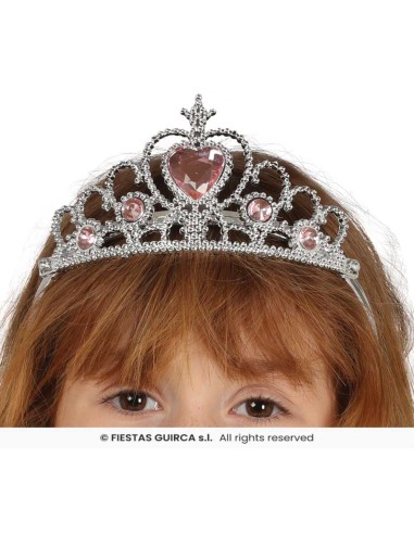 Diadema Princesa Plata rosa