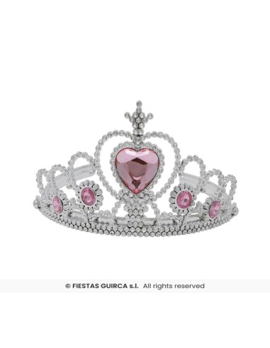 Diadema Princesa Plata rosa