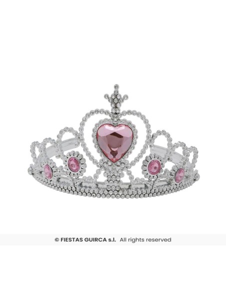 Diadema Princesa Plata rosa