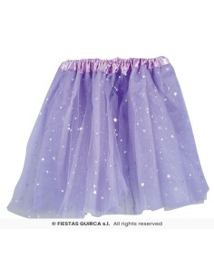 Tutu estrellas 30 cms lila morado 2