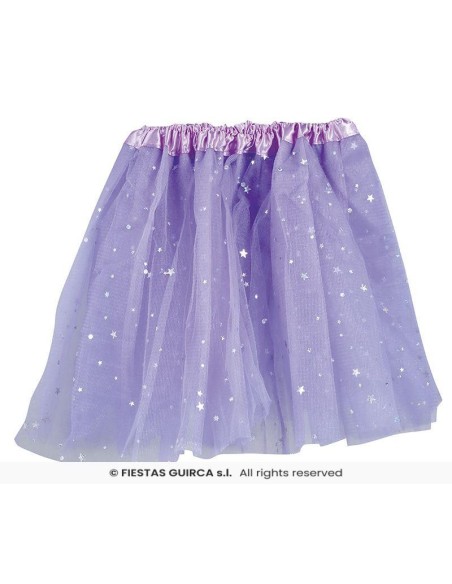 Tutu estrellas 30 cms lila morado