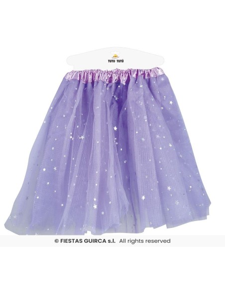 Tutu estrellas 30 cms lila morado