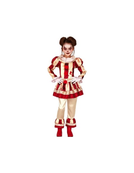 Disfraz Payasa Asesina Rayas 7-9 años