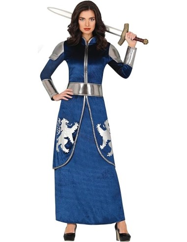 DISFRAZ MUJER GUERRERA MEDIEVAL AZUL(L)