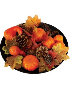 SET HOJAS DE CALABAZA PIÑAS EN CAJA DE P