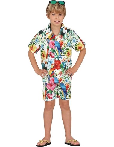 DISFRAZ HAWAIANO TROPICAL NIÑO 5-6 Años