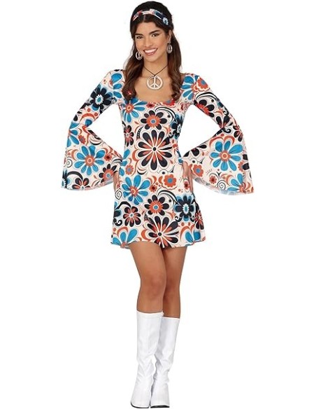 DISFRAZ 70S HIPPIE MUJER (S)