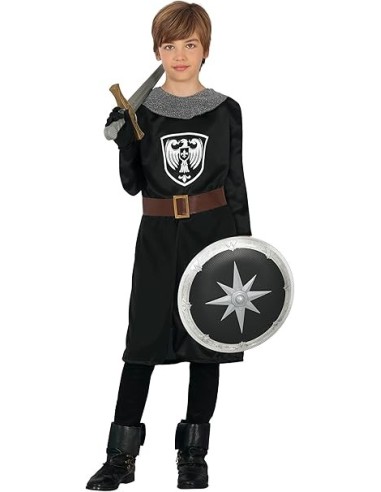 DISFRAZ GUERRERO MEDIEVAL NEGRO 5-6 Años