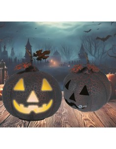 CALABAZA NEGRA Y NARANJA METAL C