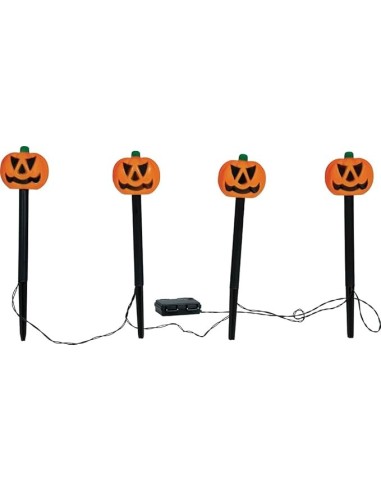 4 FAROLES CALABAZAS CON LUZ PARA