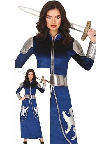 DISFRAZ MUJER GUERRERA MEDIEVAL AZUL(S)