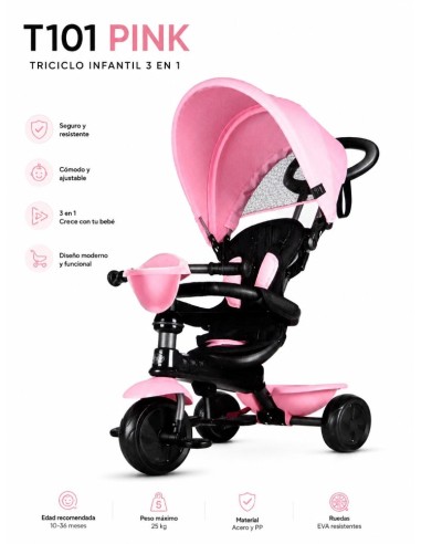Triciclo ranger qplay Rosa