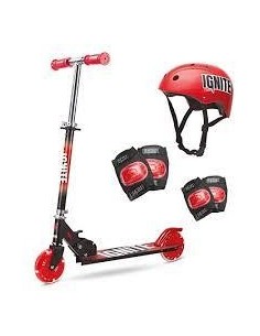 PATINETE 2 RUEDAS LUZ+CASCO+PROTECCIONES
