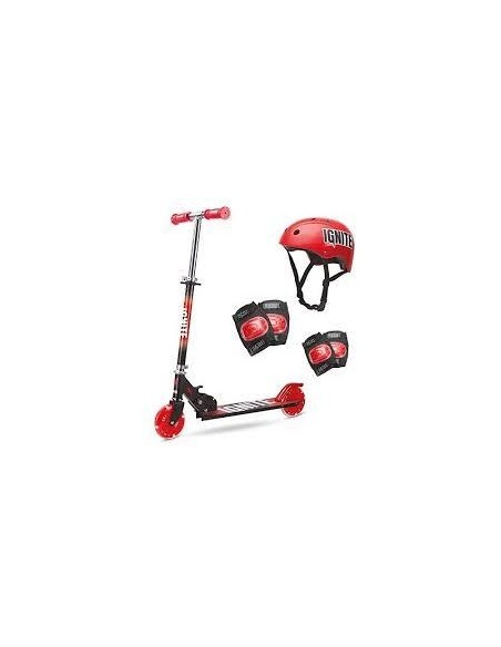 PATINETE 2 RUEDAS LUZ+CASCO+PROTECCIONES