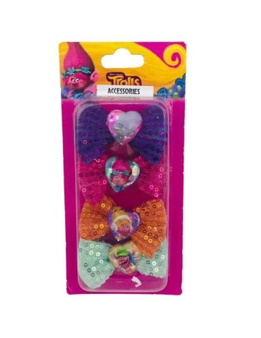 Set 4 gomas con lazo Trolls
