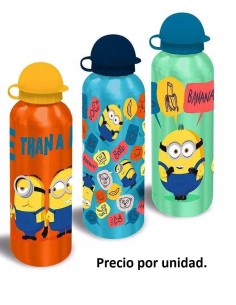 Botella aluminio 500ml Minions