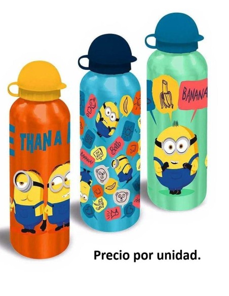 Botella aluminio 500ml Minions