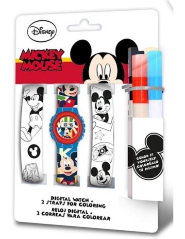 Reloj digital correa para pintar Mickey
