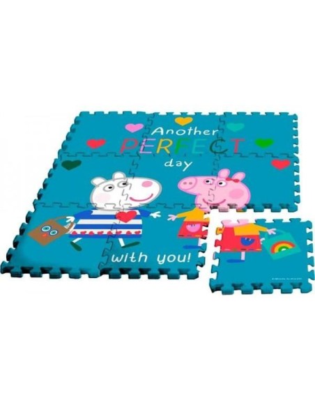 Alfombra puzzle eva 9 pz+bolsa Peppa pig