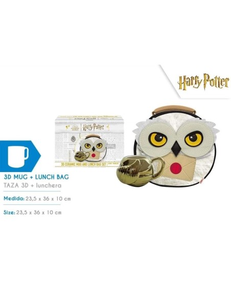 Set taza 3D y bolsa de comida Harry Pott