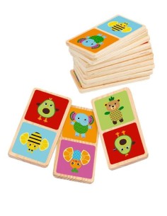 DOMINO DE MADERA CON BOLSA DE TELA  2