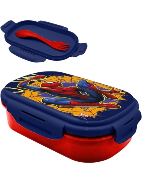 spiderman sandwichera con cubierto