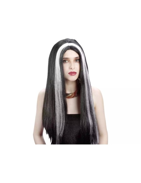 Peluca Bruja Negra y Blanca