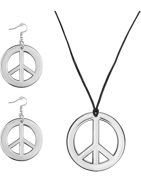 conjunto hippie collar y pendients plata