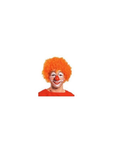 peluca payaso rizos naranja