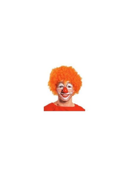peluca payaso rizos naranja