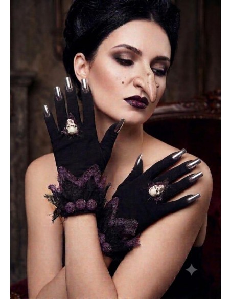 Guantes Cortos Negros Bruja Surtido 