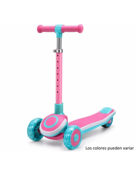 Patinete 3 Ruedas Rosa con Luz