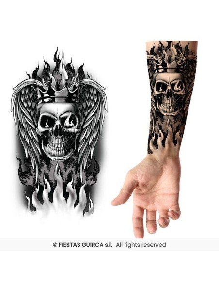 Tatuaje calavera 14x30 cm
