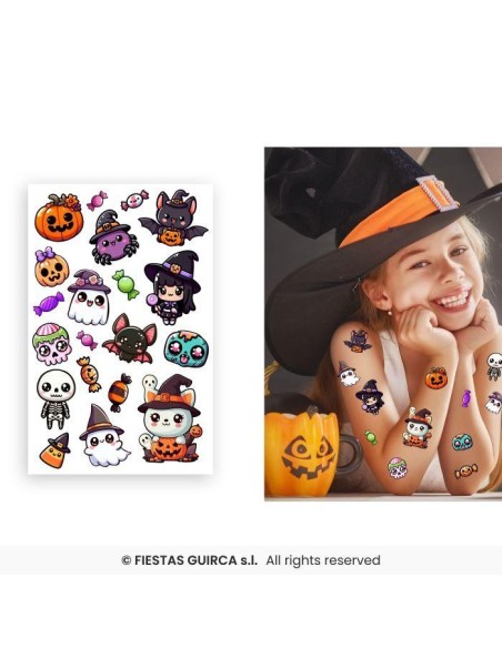 Hoja tatuajes little monsters   14x22 cm