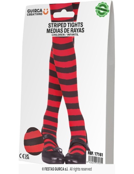 Pantys rojos rayas 7-10 años