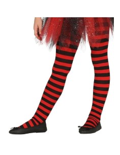 Pantys rojos rayas infantiles   5-9 años