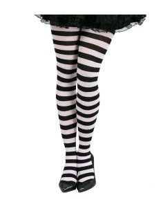 Pantys blancas rayas negras