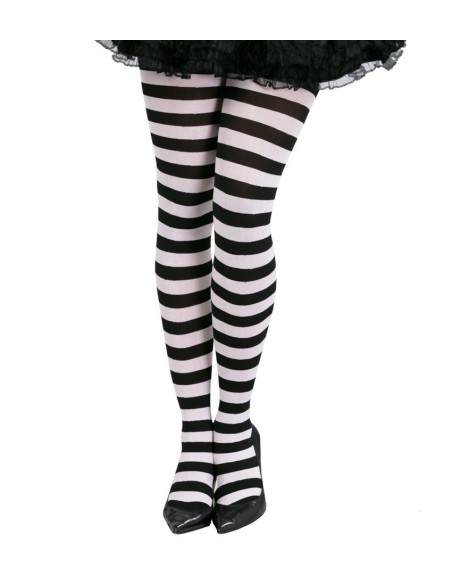Pantys blancas rayas negras